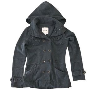 Hurley Women's Gray Button Down Jacket Hoodie Size XS